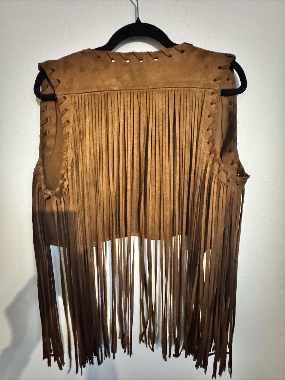 Fringe Suede Vest - Brown - Picture 2 of 3